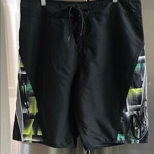 O’Neil Black and Green Men's Swim Surf Shorts😎😎